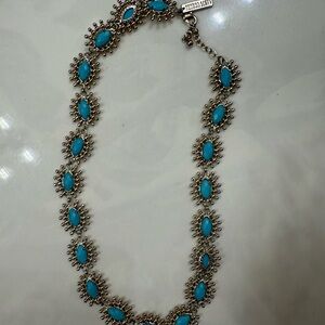 Kenneth Jay Lane Turquoise and Silver Necklace